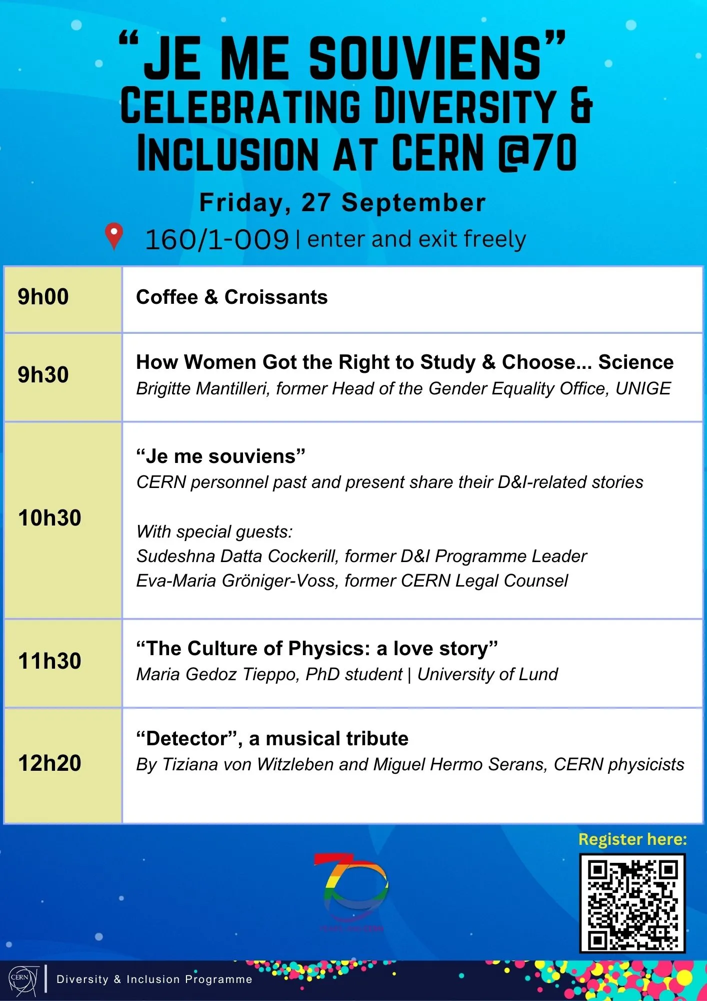 JE ME SOUVIENS: Celebrating Diversity & Inclusion at CERN @70