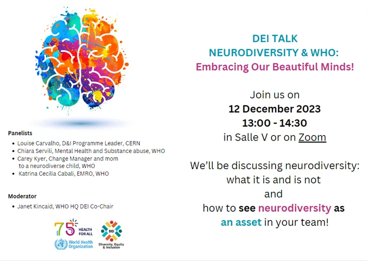 DEI talk: Neurodiversity & WHO: Embracing Our Beautiful Minds!